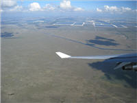 Anflug über den Everglades auf Miami International Airport (MIA), Florida, USA